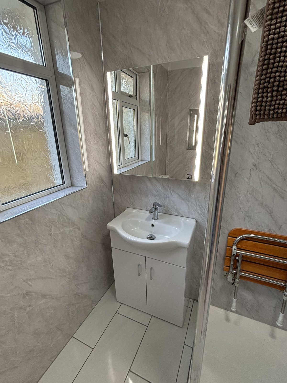 Fully refitted bathroom after renovation, North Devon