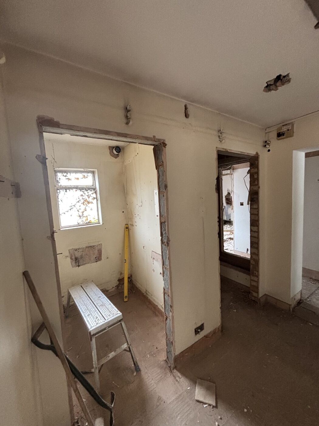 Interior stripped back to brick and joists