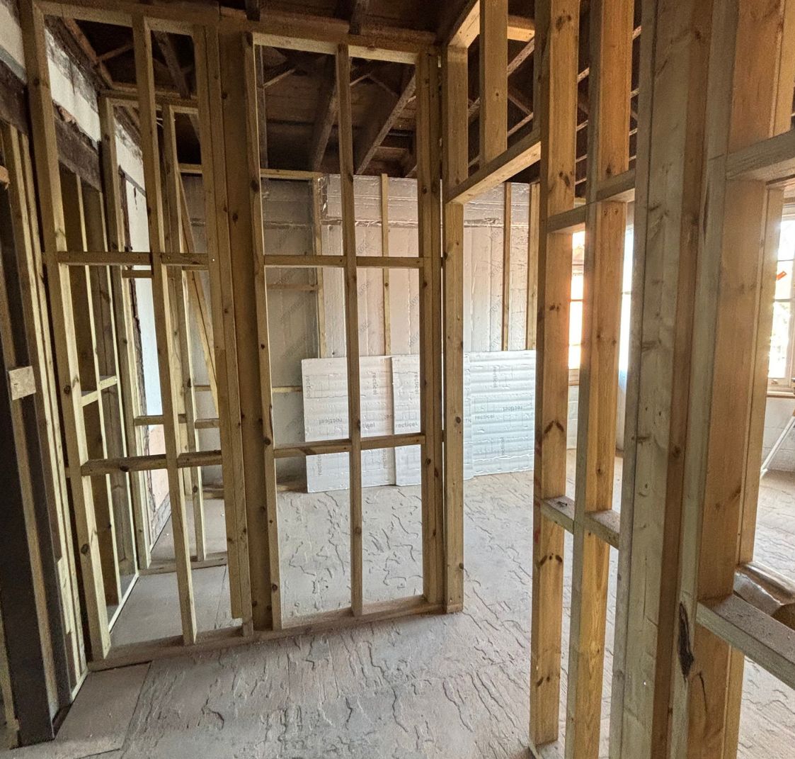 First fix studwork forming new rooms and door openings